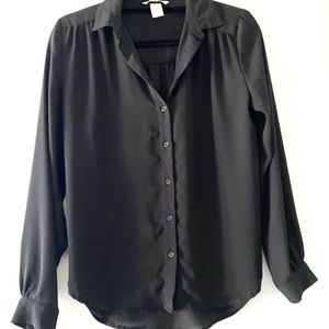 H&M black long sleeve button up